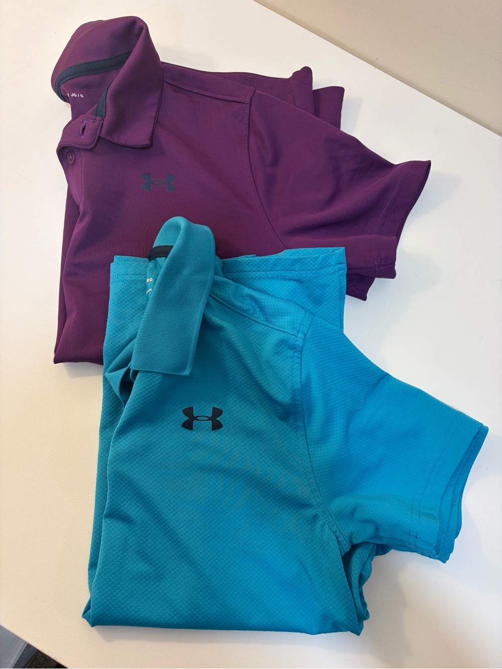 Under Armour Polo Pair in Teal and Plum